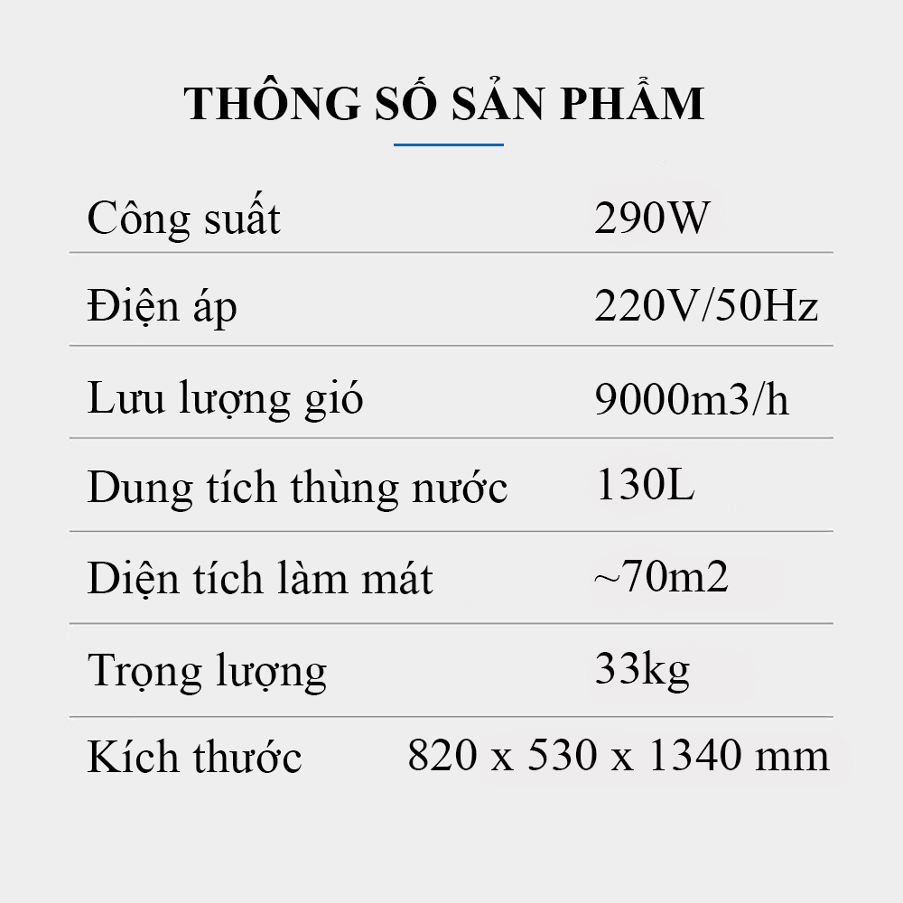 Quạt Điều Hòa CC90 Cơ Dung Tích 130L , Máy Làm Mát Không Khi Bằng Hơi Nước , Tính Năng Ưu Việt, Tiết Kiệm Chi Phí, Công Suất Lớn, Lưu Lượng Gió Mạnh Mẽ, An Toàn Cho Gia Đình Bạn