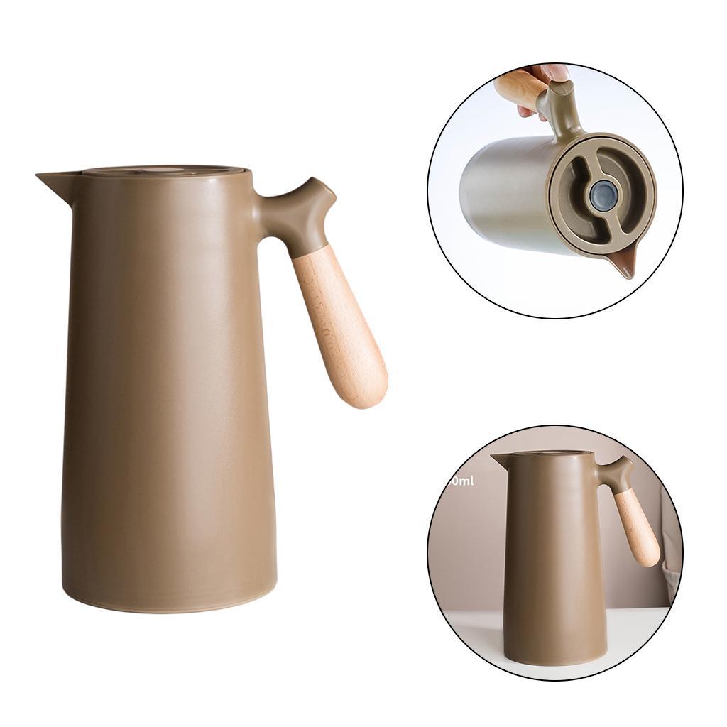 2X Large Capacity Thermal Double Walled Kettle Household Pot Glass 1L Coffee