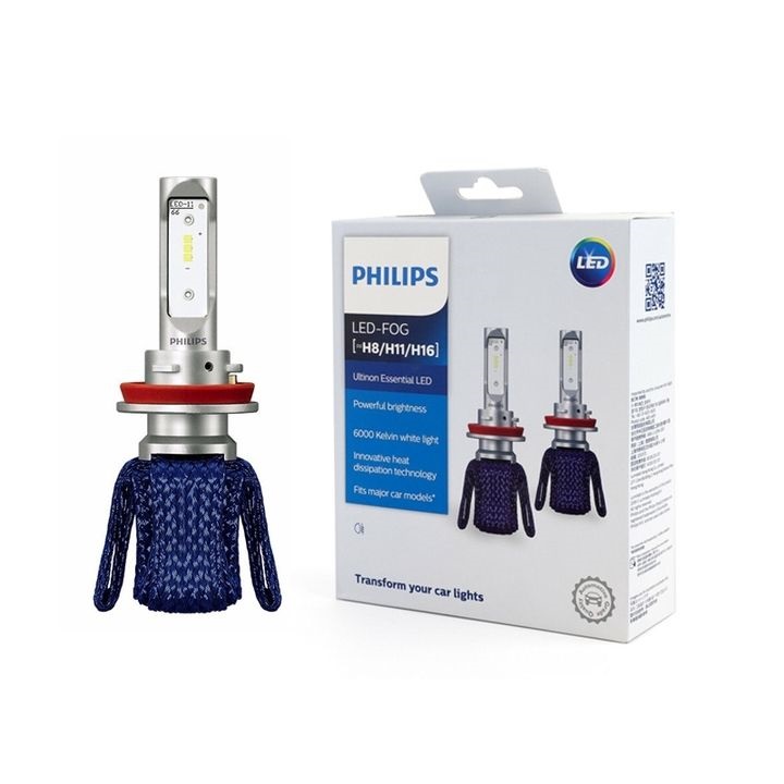Bóng đèn pha Led siêu sáng 6000K Philips H8/H11/H16 - Hàng nhập khẩu