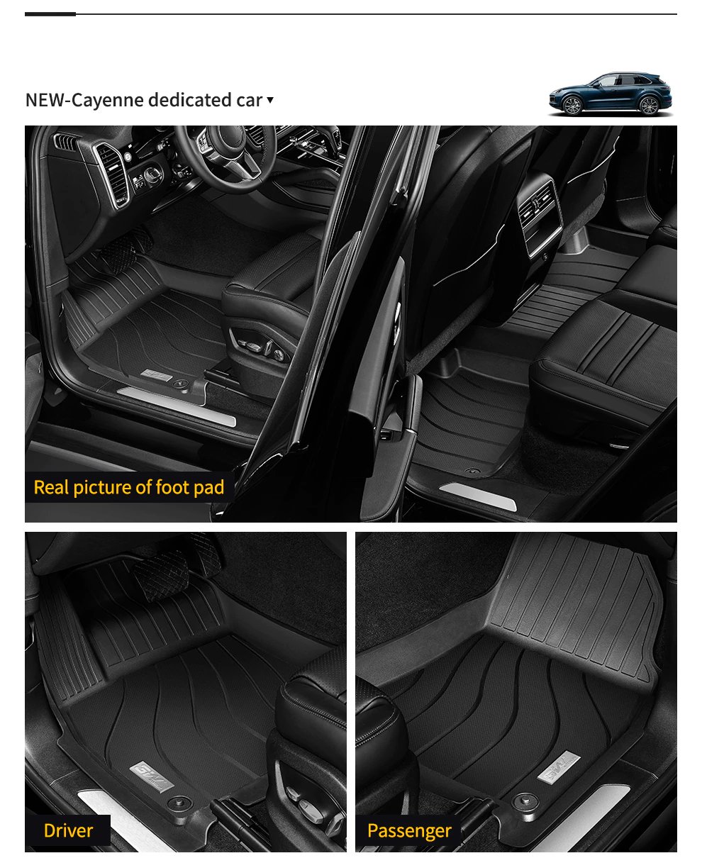 Thảm lót sàn xe ô tô Volkswagen Tiguan Teramont Nhãn hiệu Macsim 3W (Loại 2) chất liệu nhựa TPE đúc khuôn cao cấp - màu đen