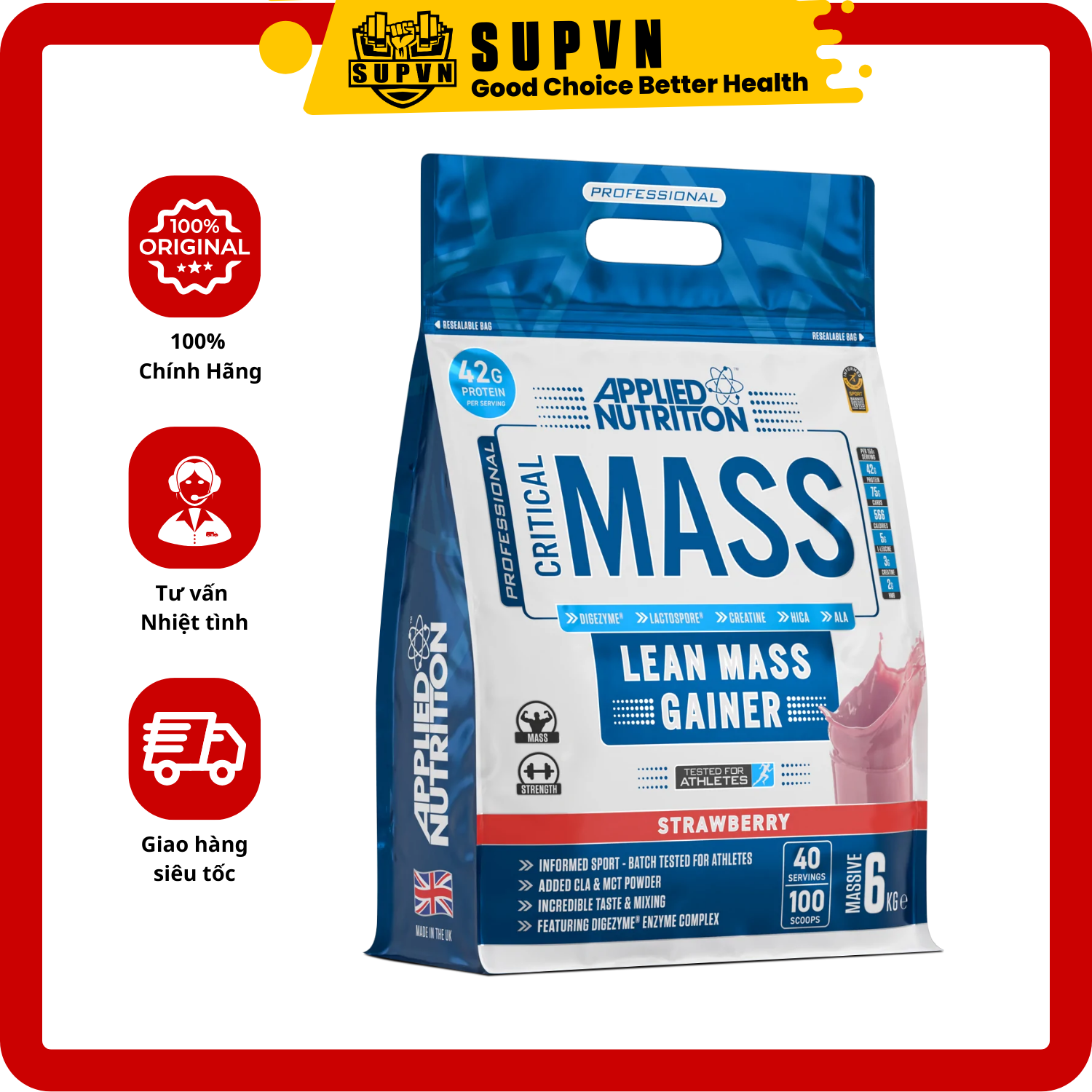 Critical Mass 6Kg - Sữa Dinh Dưỡng Tăng Cân Nhanh Cao Cấp Cho Người Gầy