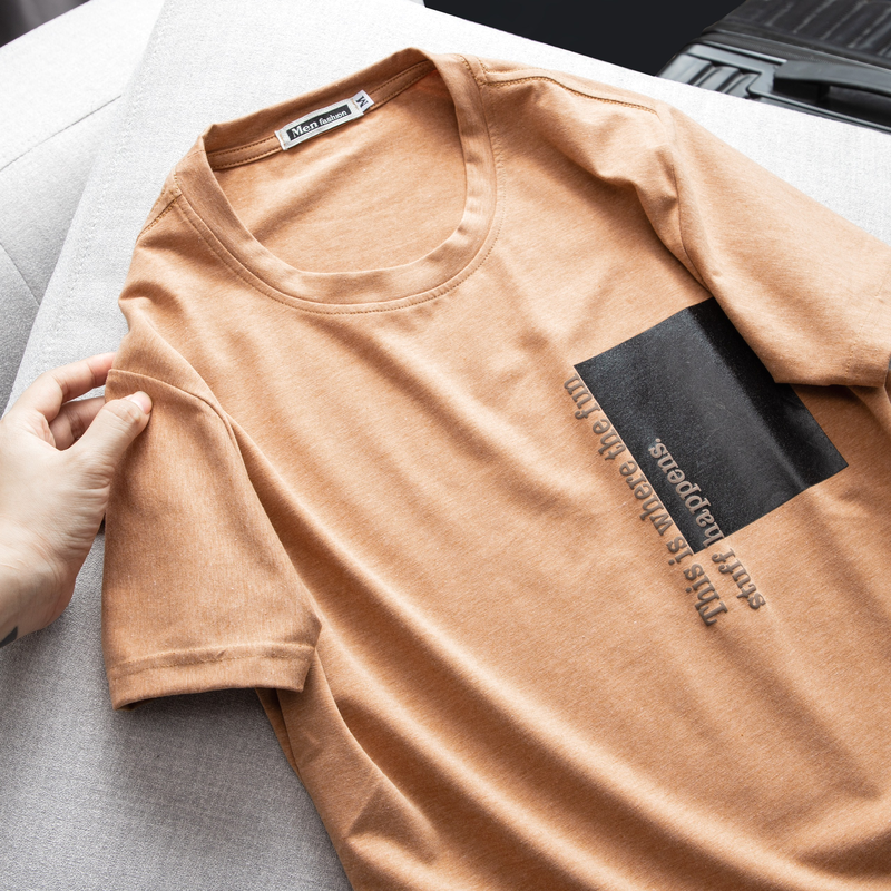 Áo Thun Nam Cổ Tròn Cotton In Họa Tiết trẻ trung AT112