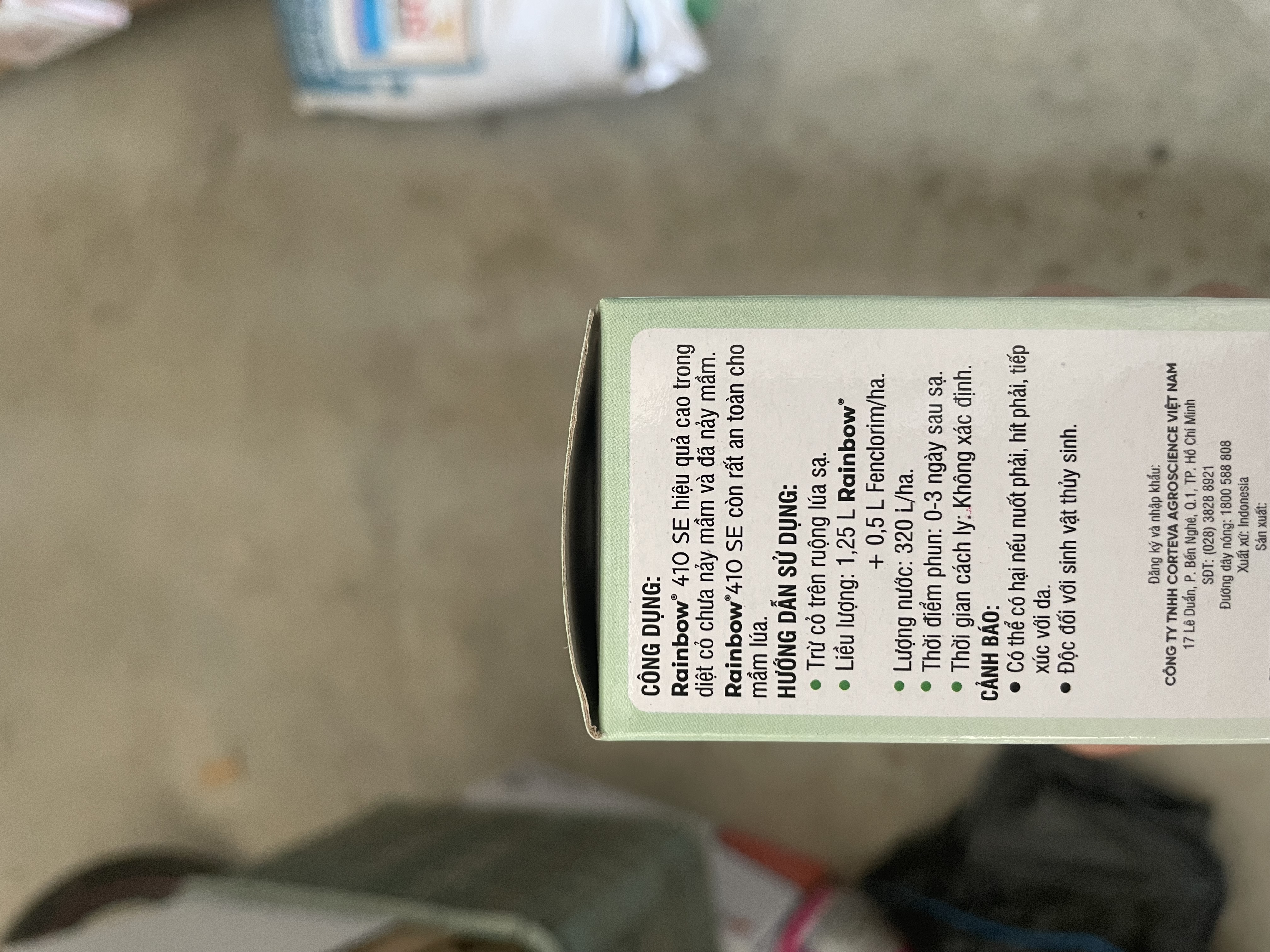 Thuốc trừ cỏ tiền và hậu mọc mầm sớm RAINBOW 410SE hơn: Giúp phòng trừ mạnh mẽ các nhóm cỏ khó diệt, bao gồm Hòa bản, Chác lác và Lá rộng
