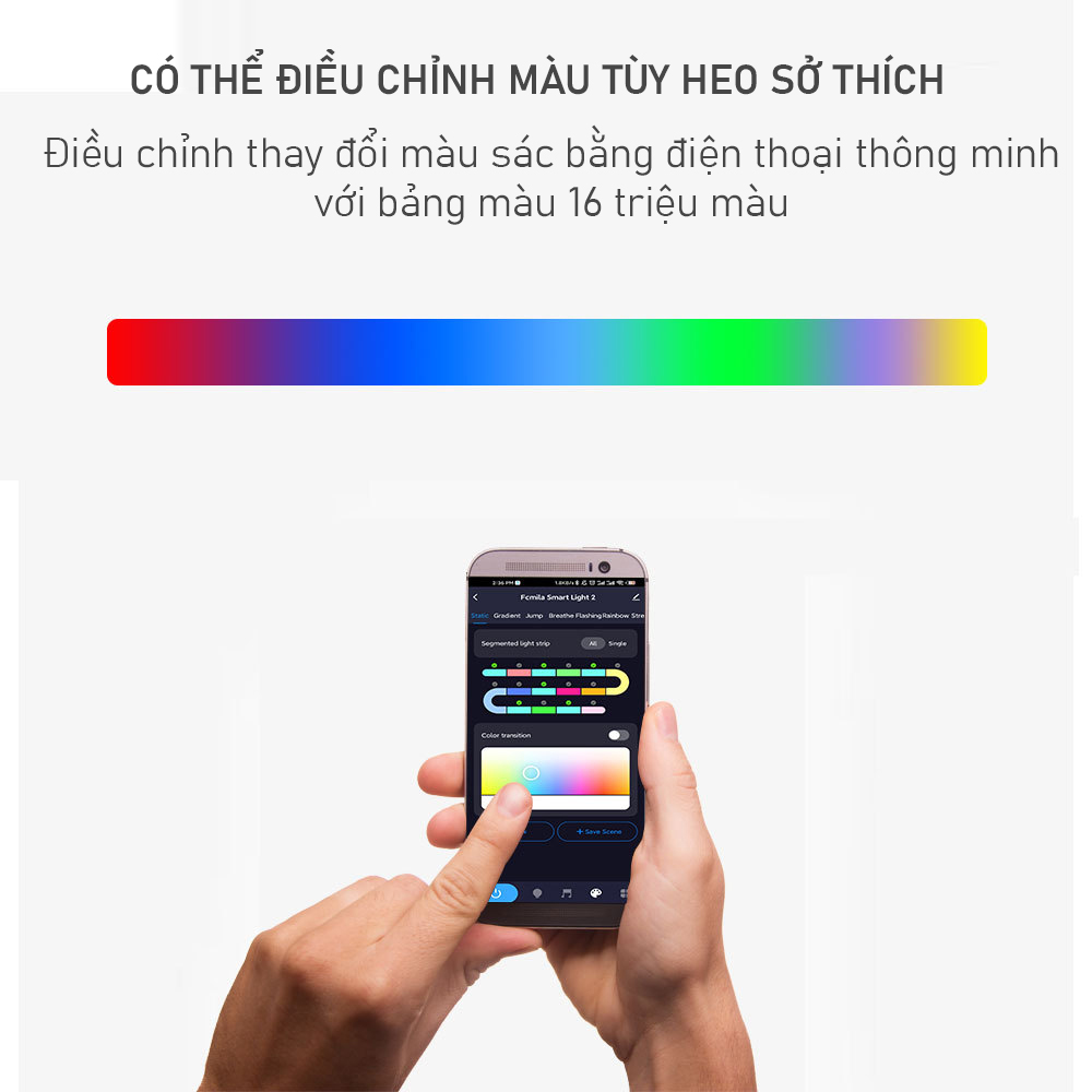 Đèn bàn đầu giường Led Cảm ứng theo nhạc, Ánh sáng đa màu sắc, Điều khiển từ xa trên điện thoại