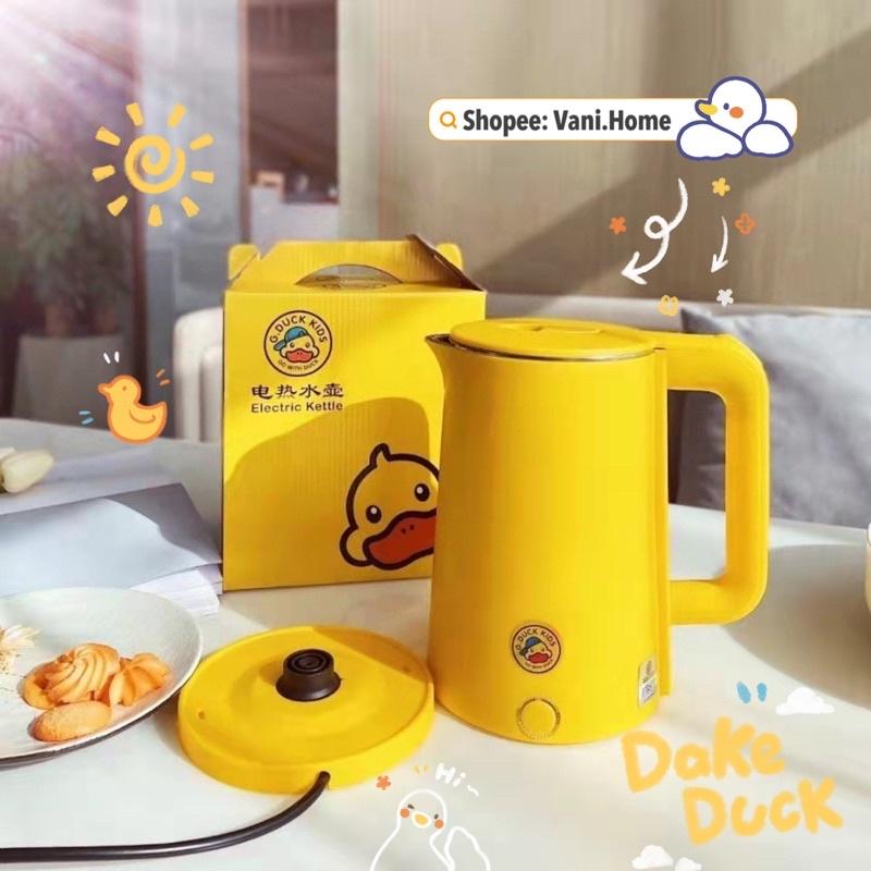 Bình đun siêu tốc vịt vàng G.DUCK dễ thương - Ấm đun siêu tốc hình vịt vàng 2 lớp xịn xò chống nóng, chống giật, tự ngắt