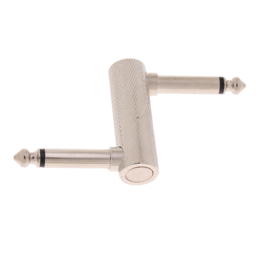 6.35mm Jack 90° Audio Converter Headphone Male to Male GOLD PLATED Adapter