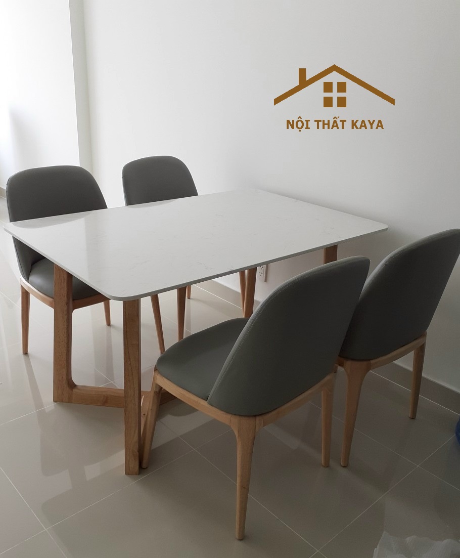 Bộ bàn ăn 4 ghế mặt đá cao cấp