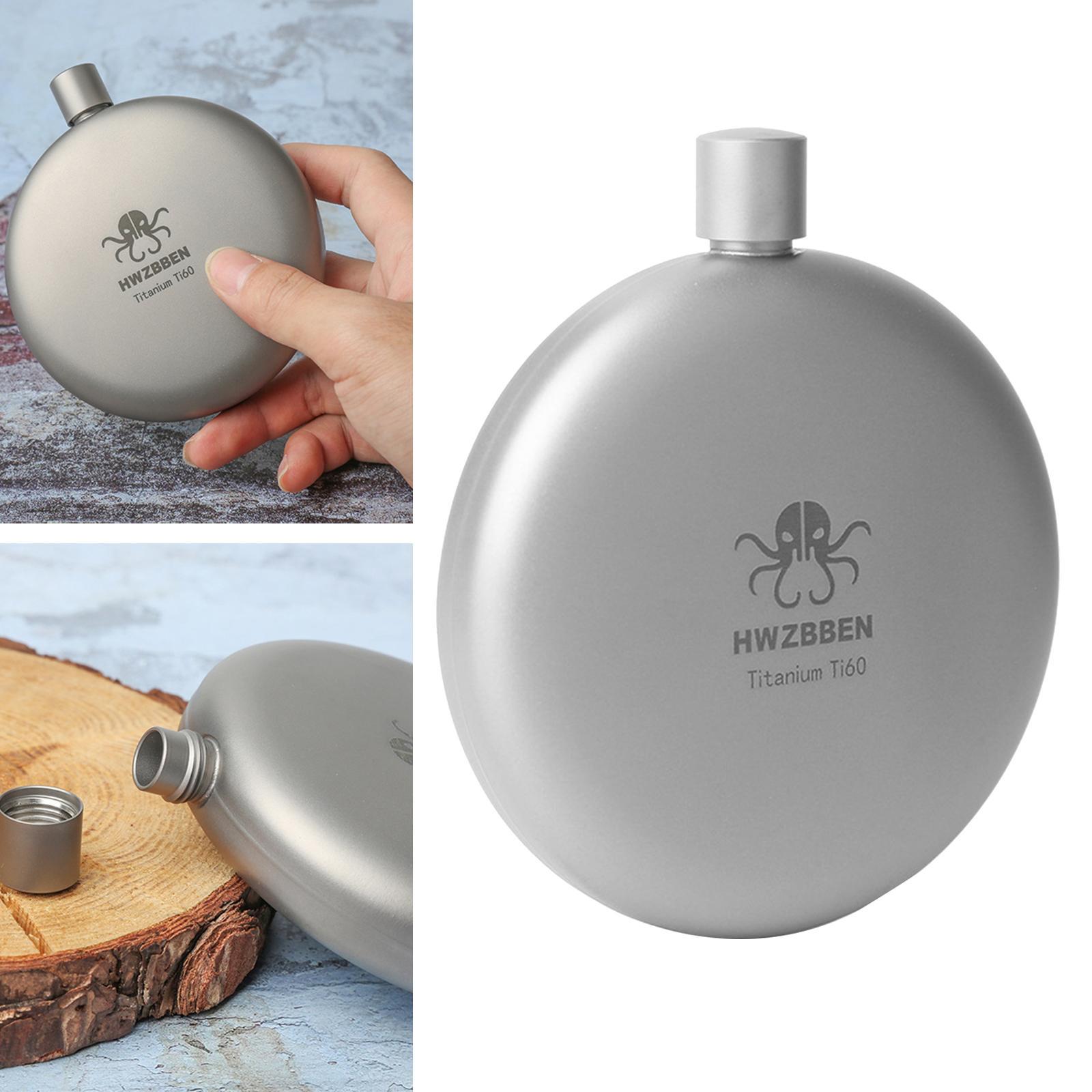 170ml Titanium Hip Flagon Ultralight Pocket for Outdoor Hiking Camping