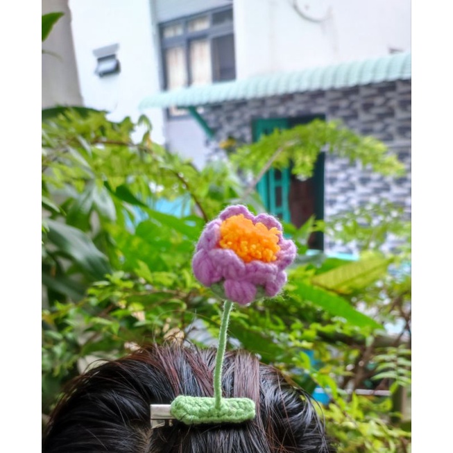Kẹp tóc mái hình bông hoa lắc lư dễ thương