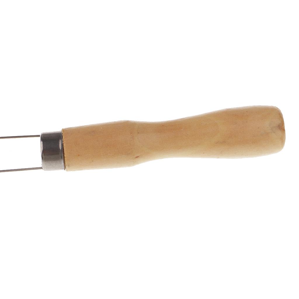 Wooden Handle Wire Loop Needle Threader Stitch Insertion Tool Sewing Supply