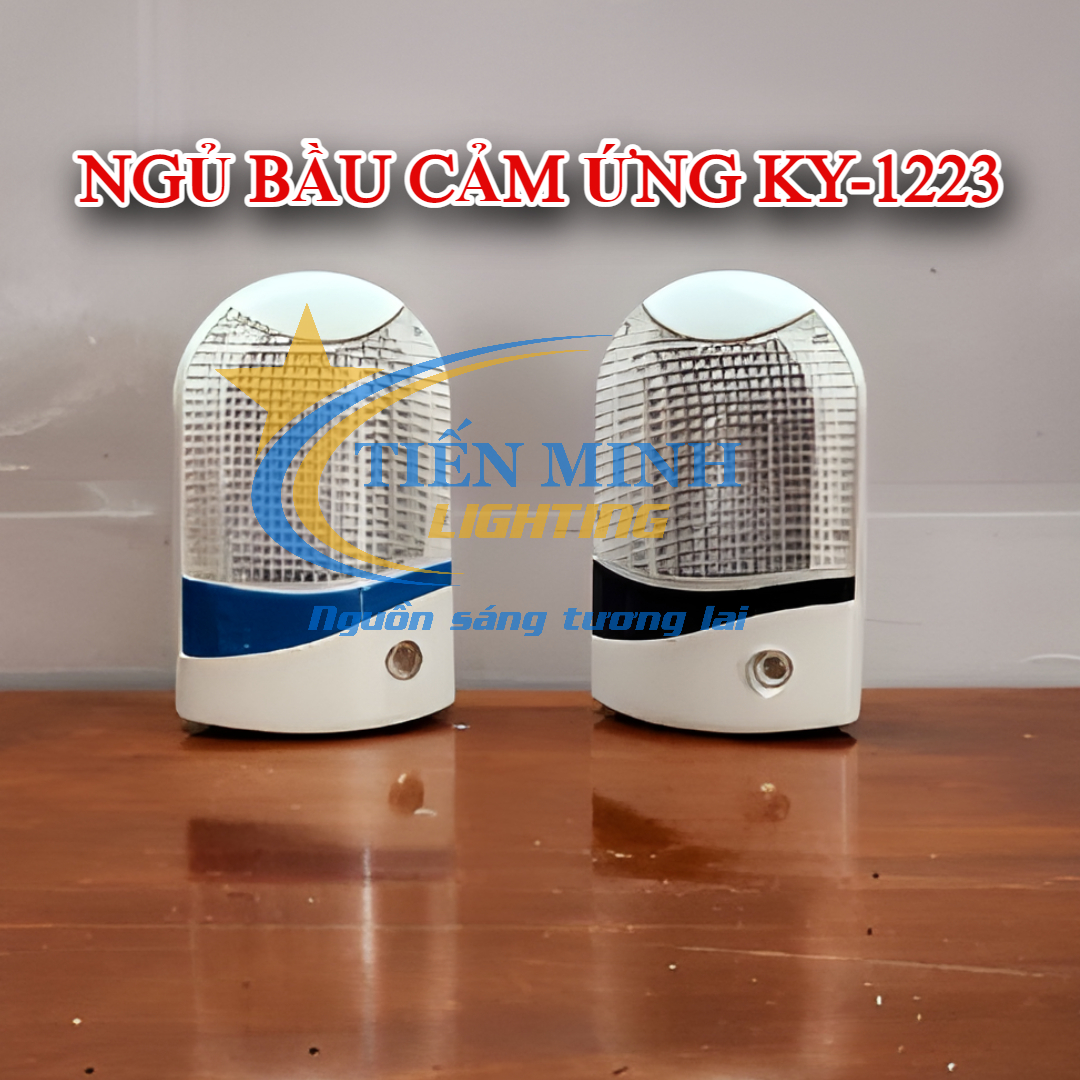 Đèn ngủ cảm ứng bầu KY-1223, chỉ cần cắm vào ổ điện, đèn sẽ tự động phát sáng khi trời tối và tắt khi trời sáng, chiếu sáng Led siêu bền