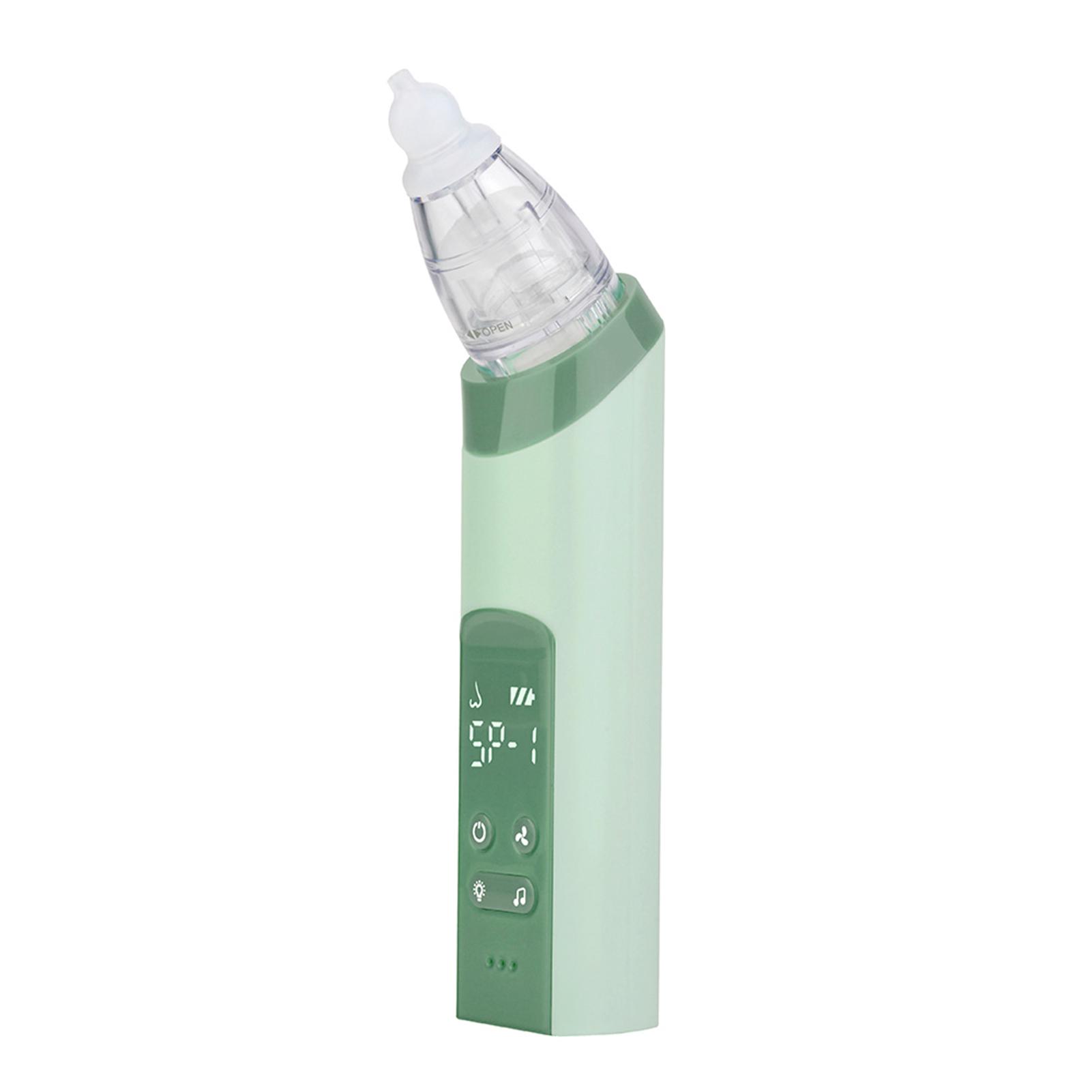 Baby Nasal Aspirator Electric Nose Suction Nose Cleaner with 3 Silicone Tips & Suction Strengths Built-in Flashlight and