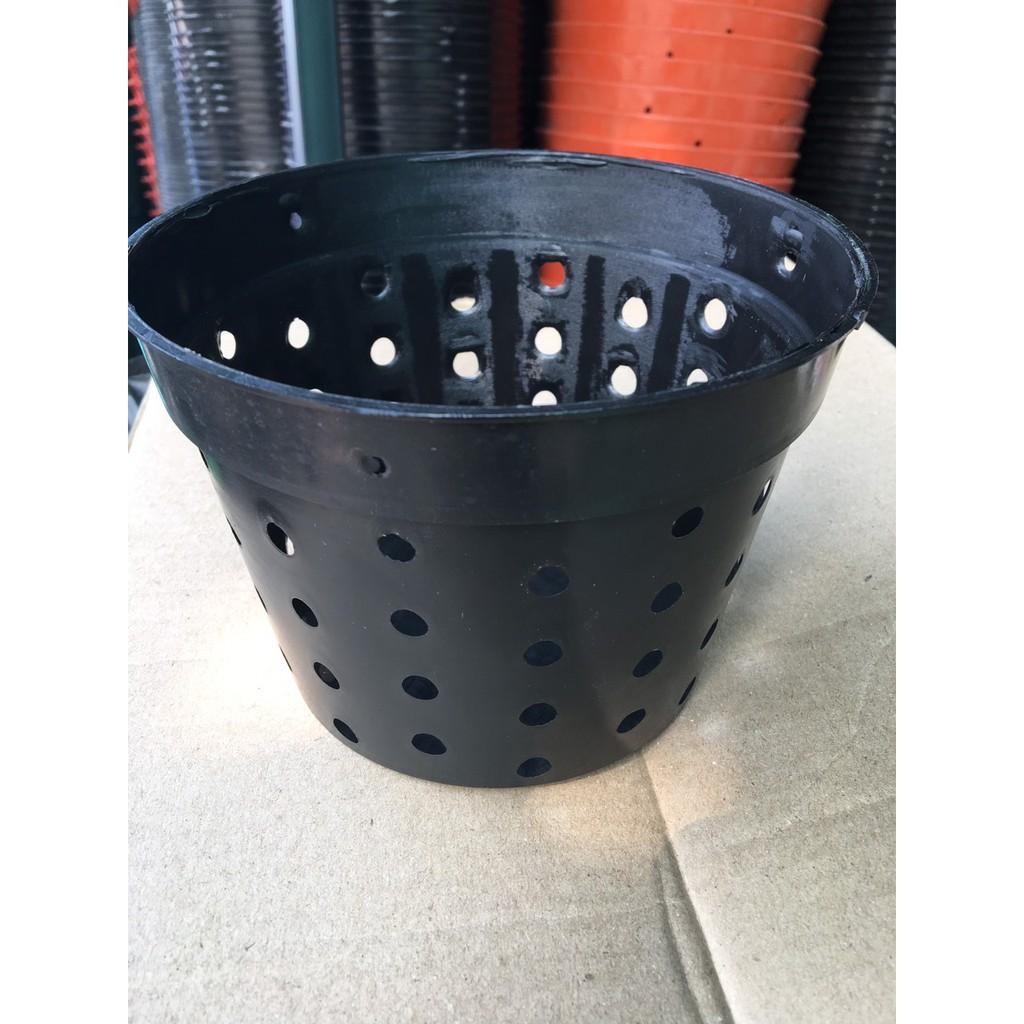 Combo 20 chậu nhựa đen phi 16 cm nhiều lỗ tròn