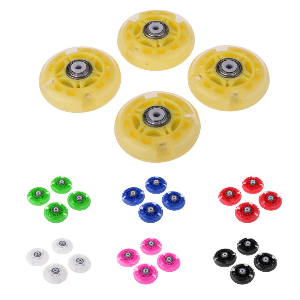 4Pcs Inline Sliding Flash PU Roller Skate Wheels for Skating Shoes