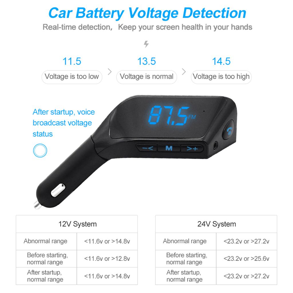 Car MP3 Player Bluetooth Wireless Radio USB Charger