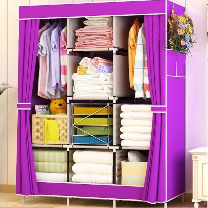 Tủ vải 3 buồng 8 ngăn trơn loại lớn