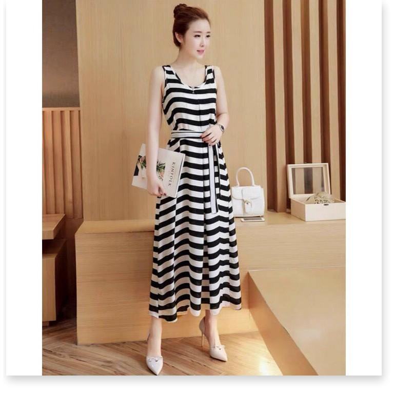ĐẦM POLI SỌC NGANG DÁNG SUÔNG THÍCH HỢP ĐI DẠO,ĐI CHƠI,ĐI BIỂN... KHÁNH AN STORE