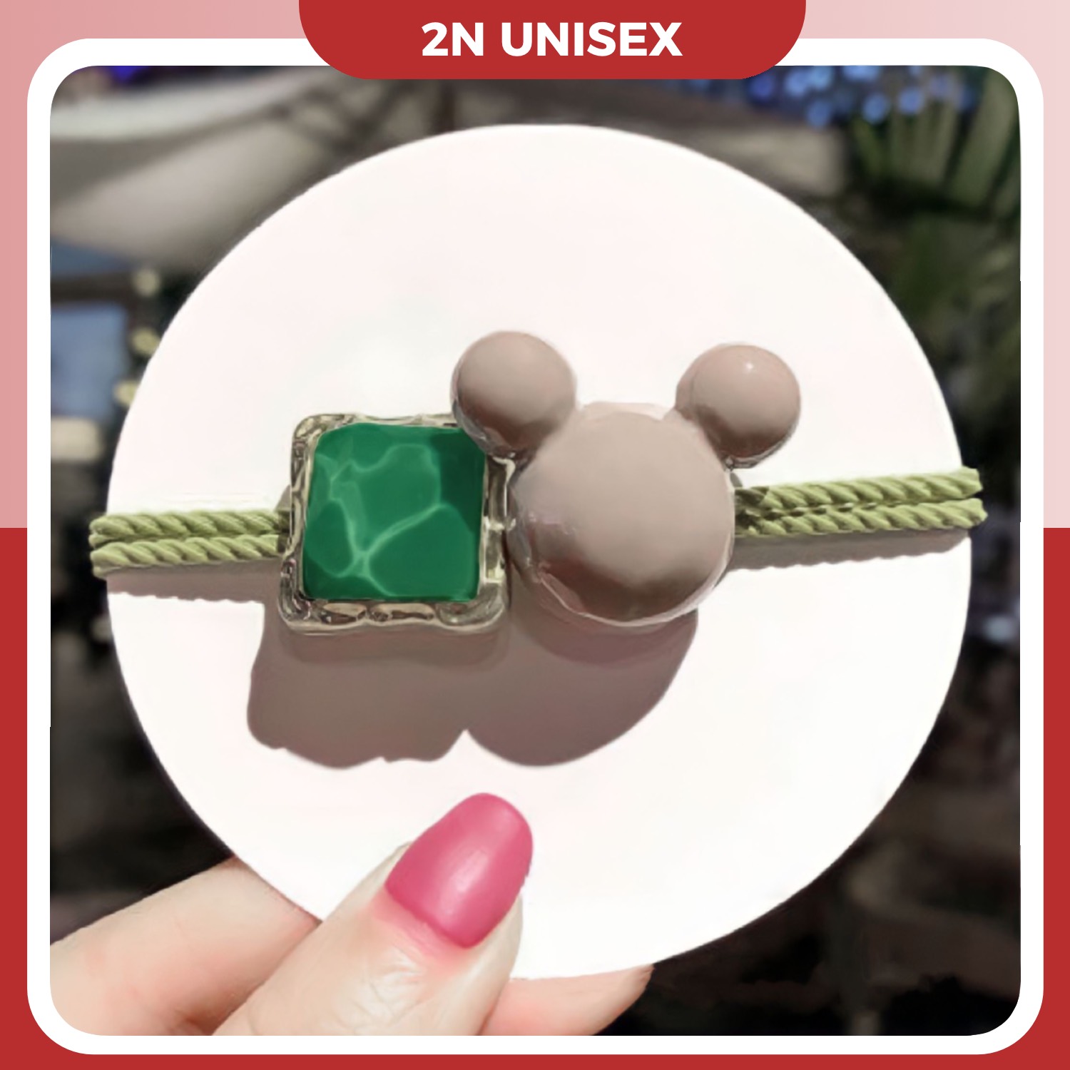 Dây buộc tóc chuột mickey đính đá dễ thương