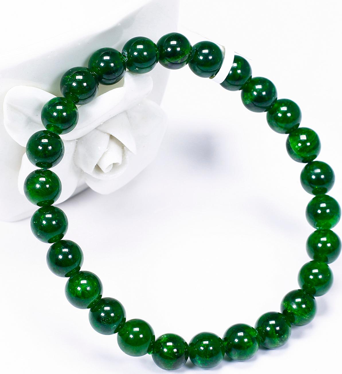 Vòng tay đá Diopside mệnh hỏa, mộc - Ngọc Quý Gemstones