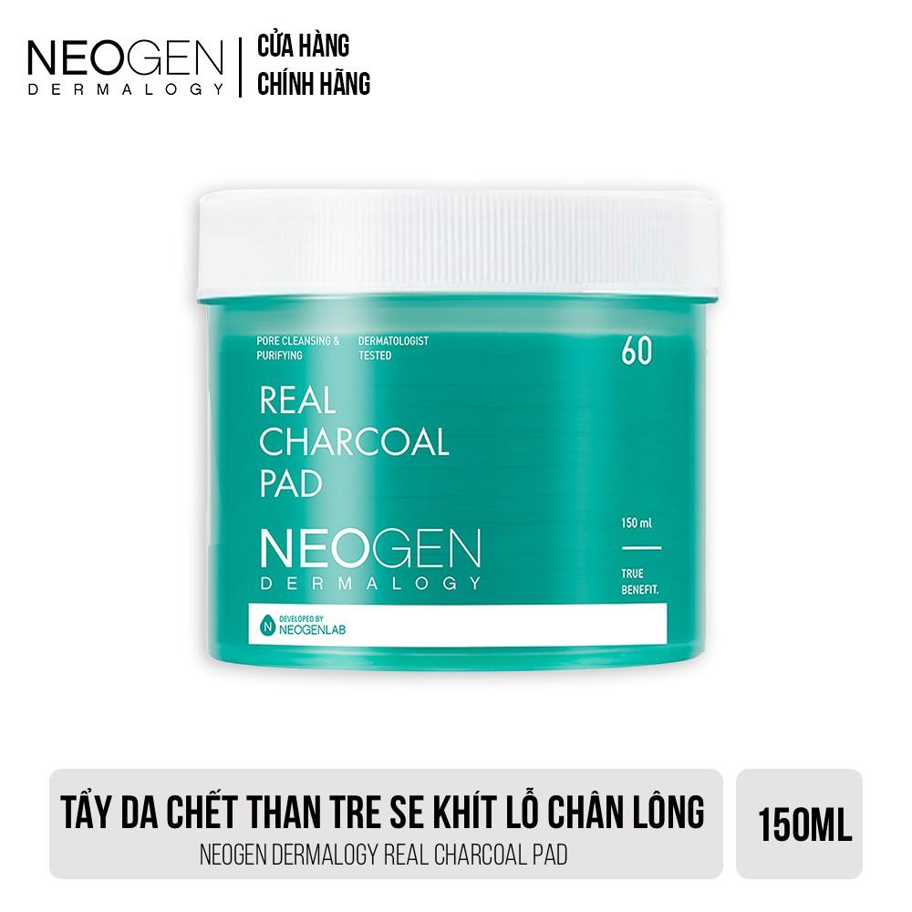 Toner Pad Tẩy Da Chết Than Tre Se Khít Lỗ Chân Lông Neogen Dermalogy Real Charcoal 60 Miếng