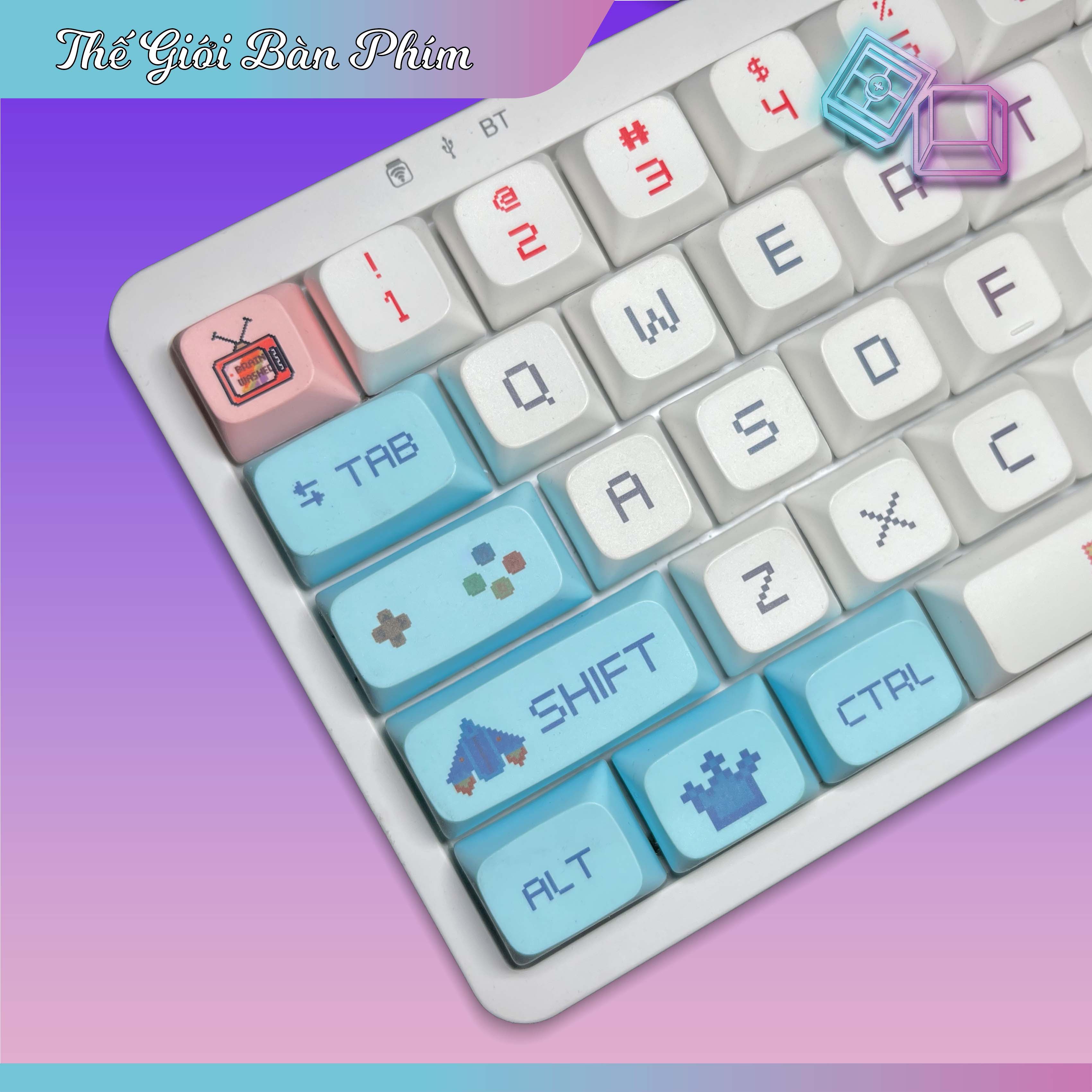 Pixel Wars Keycaps XDA Cấu hình retro Anime PBT DYE SUB 125 phím