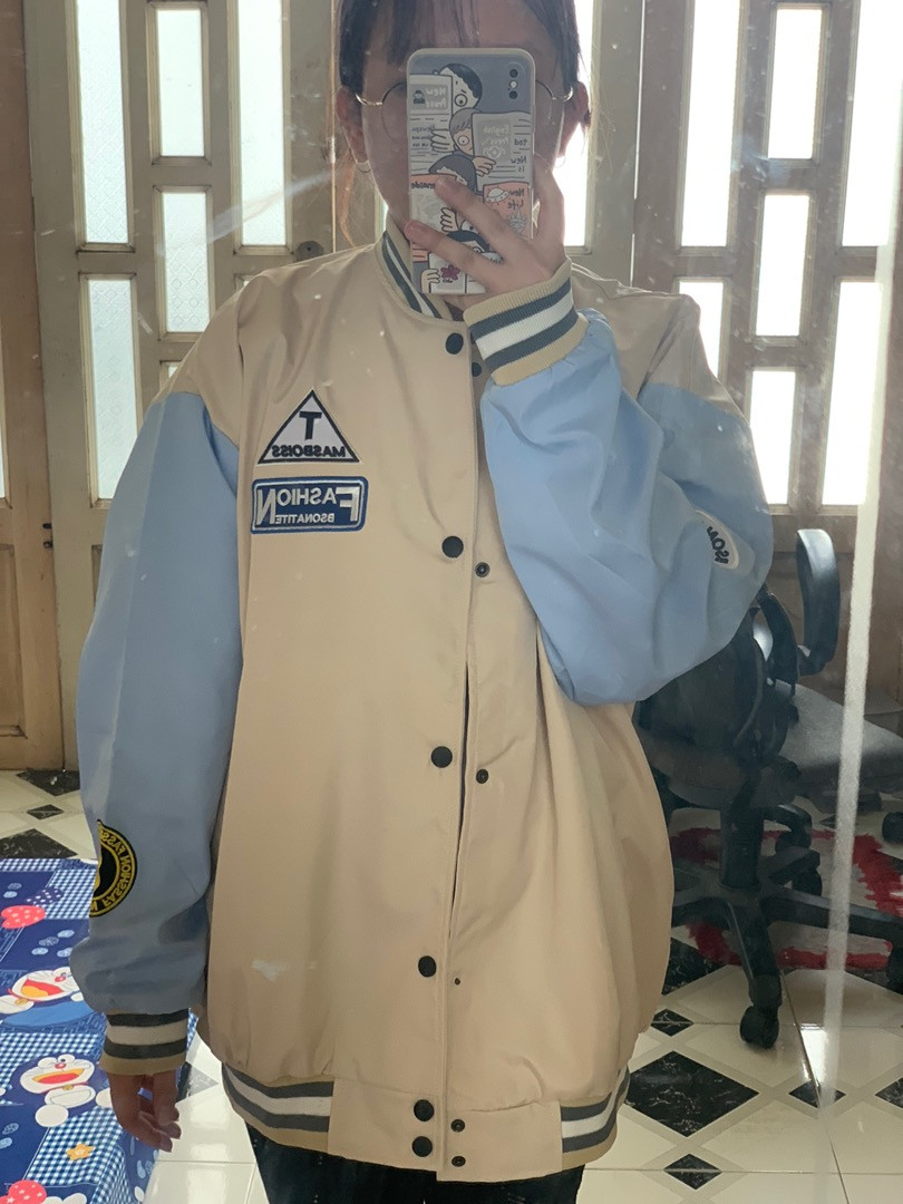 Áo khoác bóng chày form rộng FASHION vải dù 2 lớp thêu LOGO UNISEX nam nữ