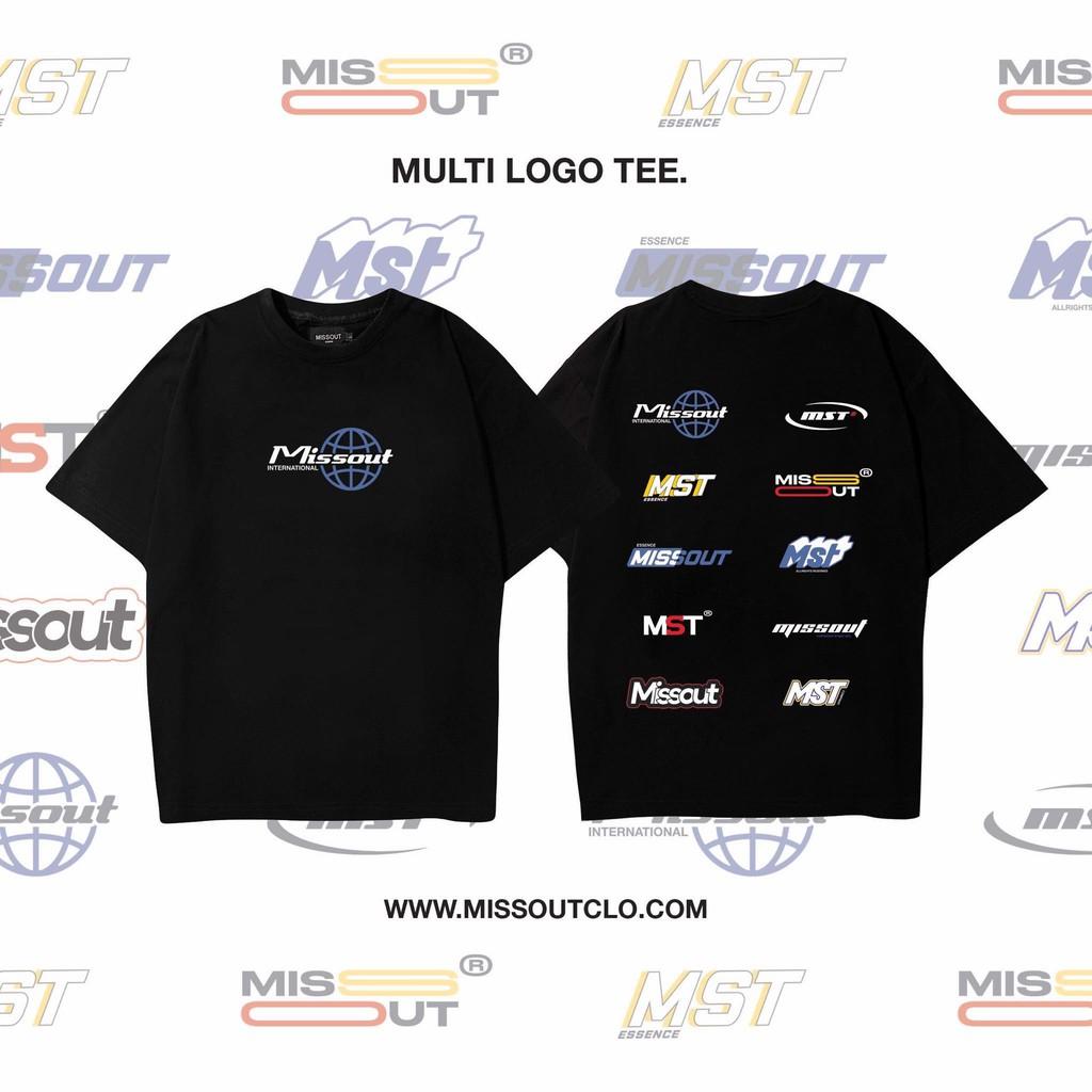 Áo thun MISSOUT MULTI LOGO TEE - Áo thun unisex form rộng tay lỡ MISSOUT LOGO || Hany Shop