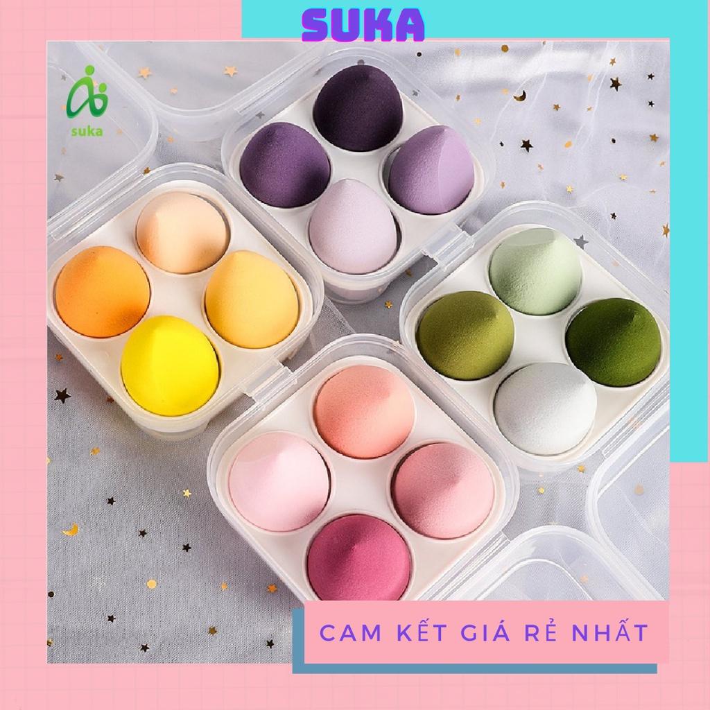 Set 4 bông mút trang điểm bọt biển hình trứng mềm mịn siêu xinh SK