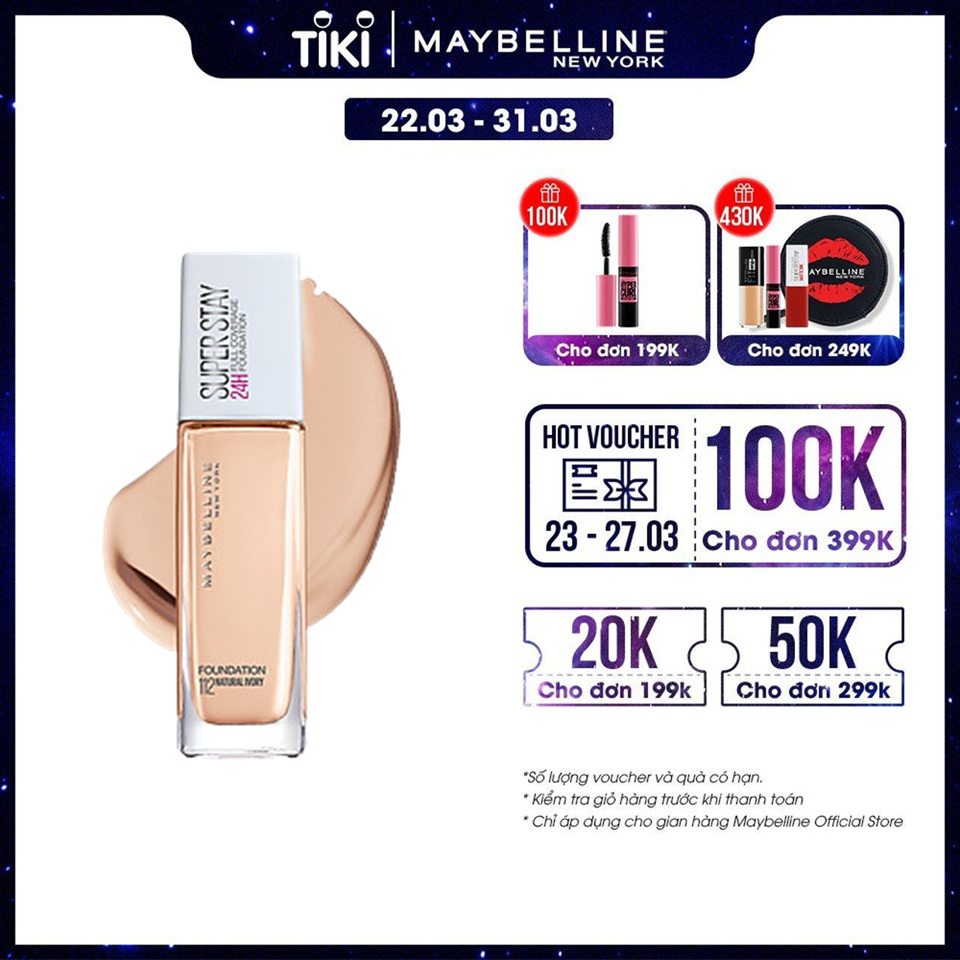 Kem Nền Lâu Trôi Superstay Long Lasting Full Coverage Foundation Maybelline New York 30ml