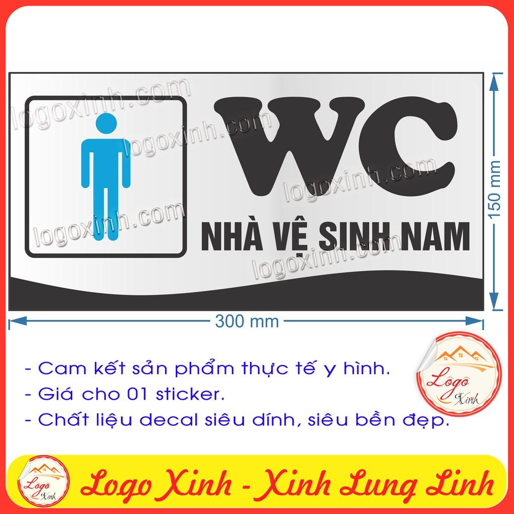 Sticker Chỉ Dẫn Vị Trí Nhà Vệ Sinh Nam Nữ, Khu Vực Nhà Vệ Sinh, TOILET WC RESTROOM, Hướng Dẫn Khu WC Vệ Sinh