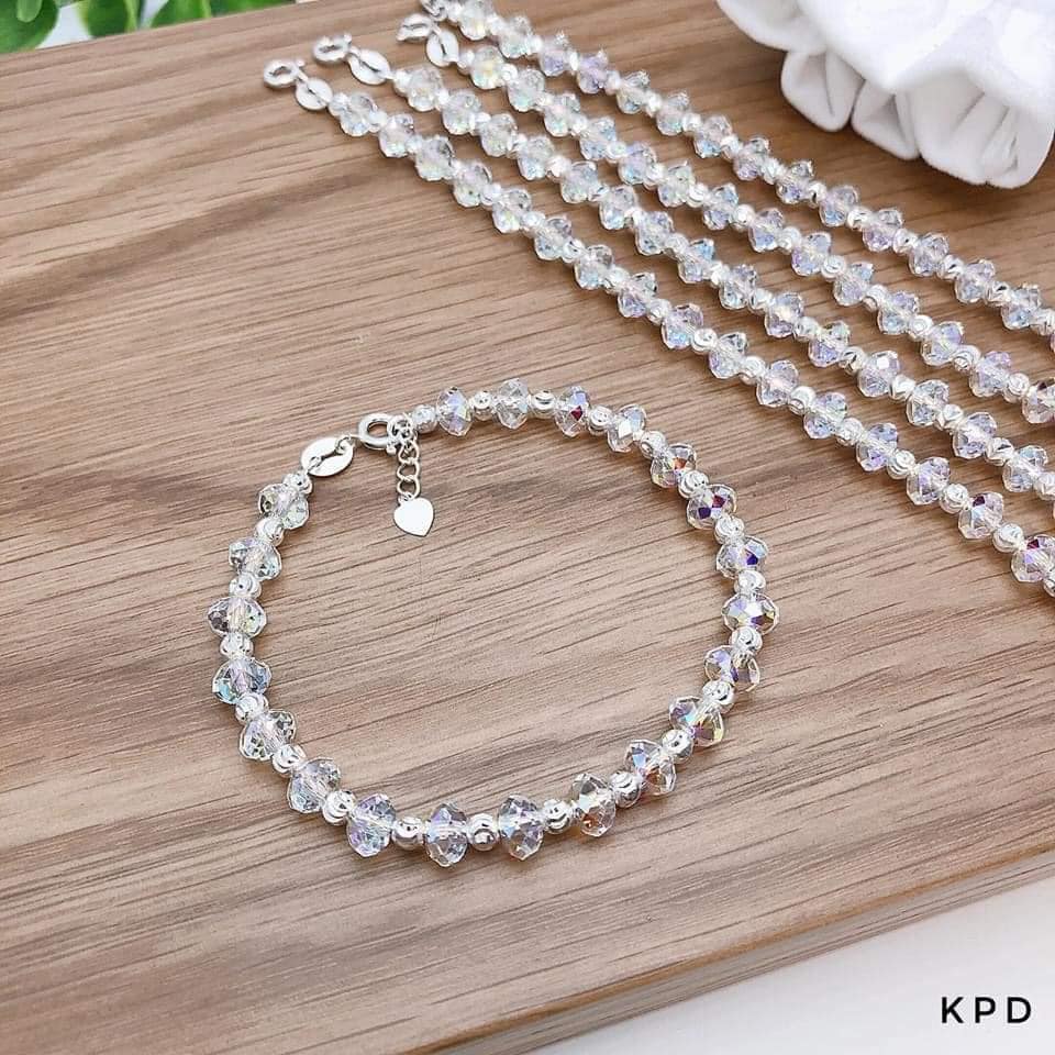Lắc tay pha lê bạc ta lấp lánh