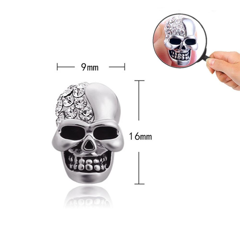 Khuyên tai hình đầu lâu đính đá pha lê phong cách Gothic-a00