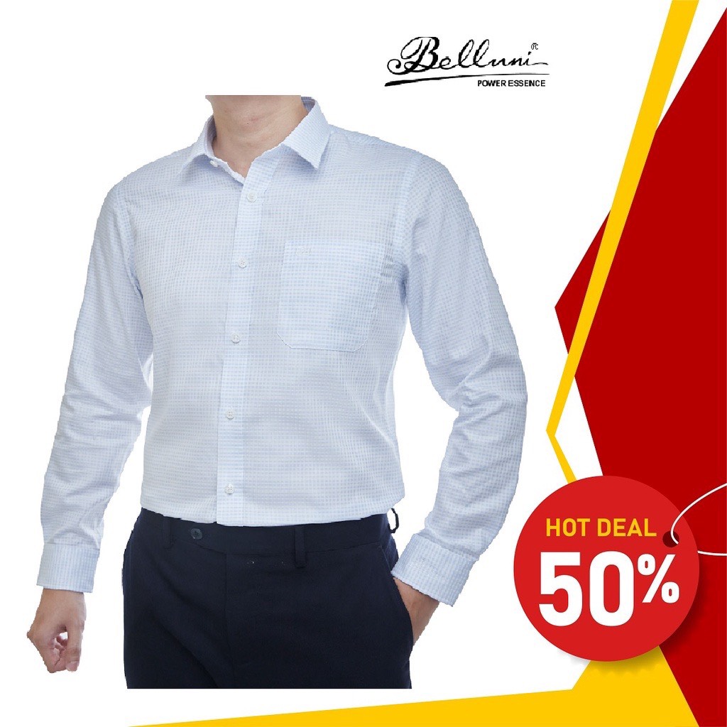 Áo Sơ mi nam dài tay Belluni LUXURY Chất 100% Cotton cao cấp màu sắc trang nhã sang trọng-ABD.CM.BE.164.B6