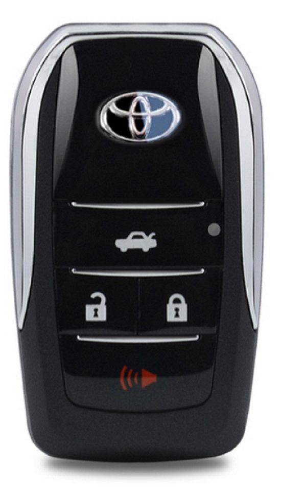 Bao da chìa khóa ô tô Toyota Avlon Crown Corolla Camry Rav4 Reiz Yaris Prado 4 nút da bò thật - hàng chính hãng
