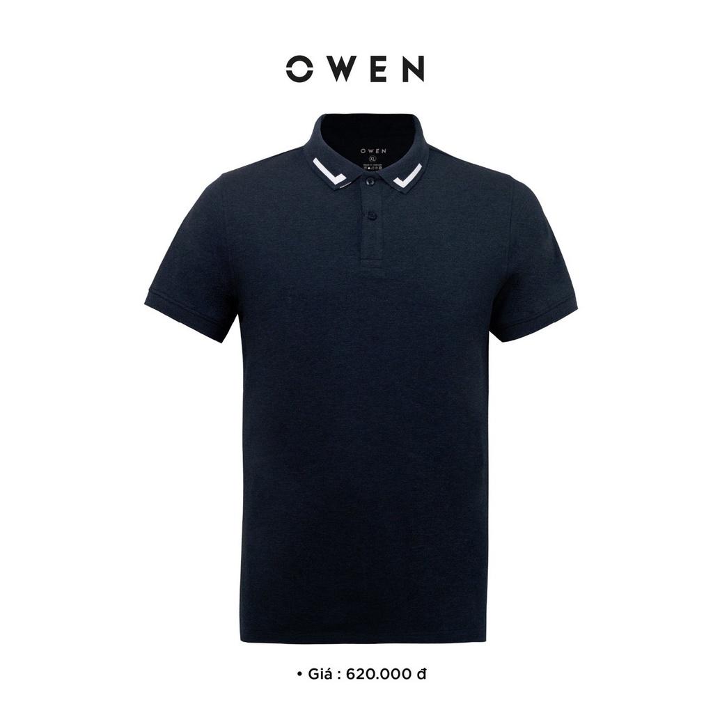 OWEN - Áo polo nam Owen chất cotton màu xanh navy 231362 - Áo thun ngắn tay có cổ nam