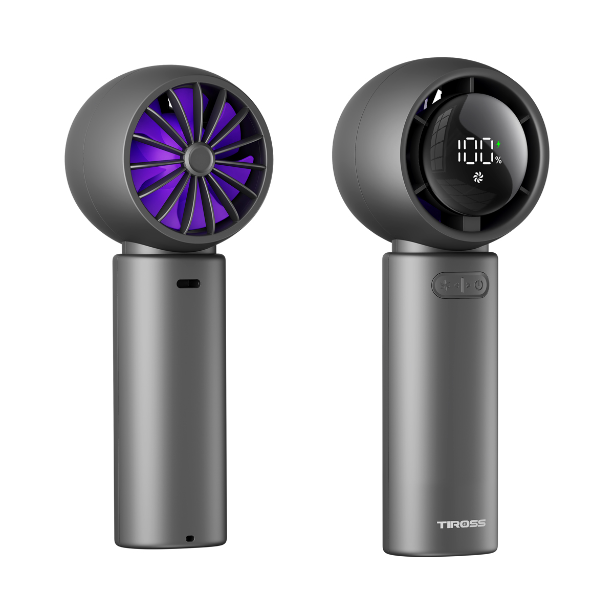 Quạt sạc cầm tay USB Tiross TS3437 Pin 3000mAh - Hàng chính hãng