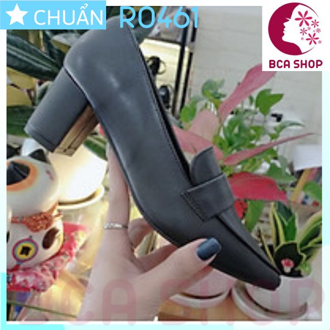 Giày cao gót nữ 5p RO461 ROSATA tại BCASHOP gót vuông cùng màu thân - màu đen