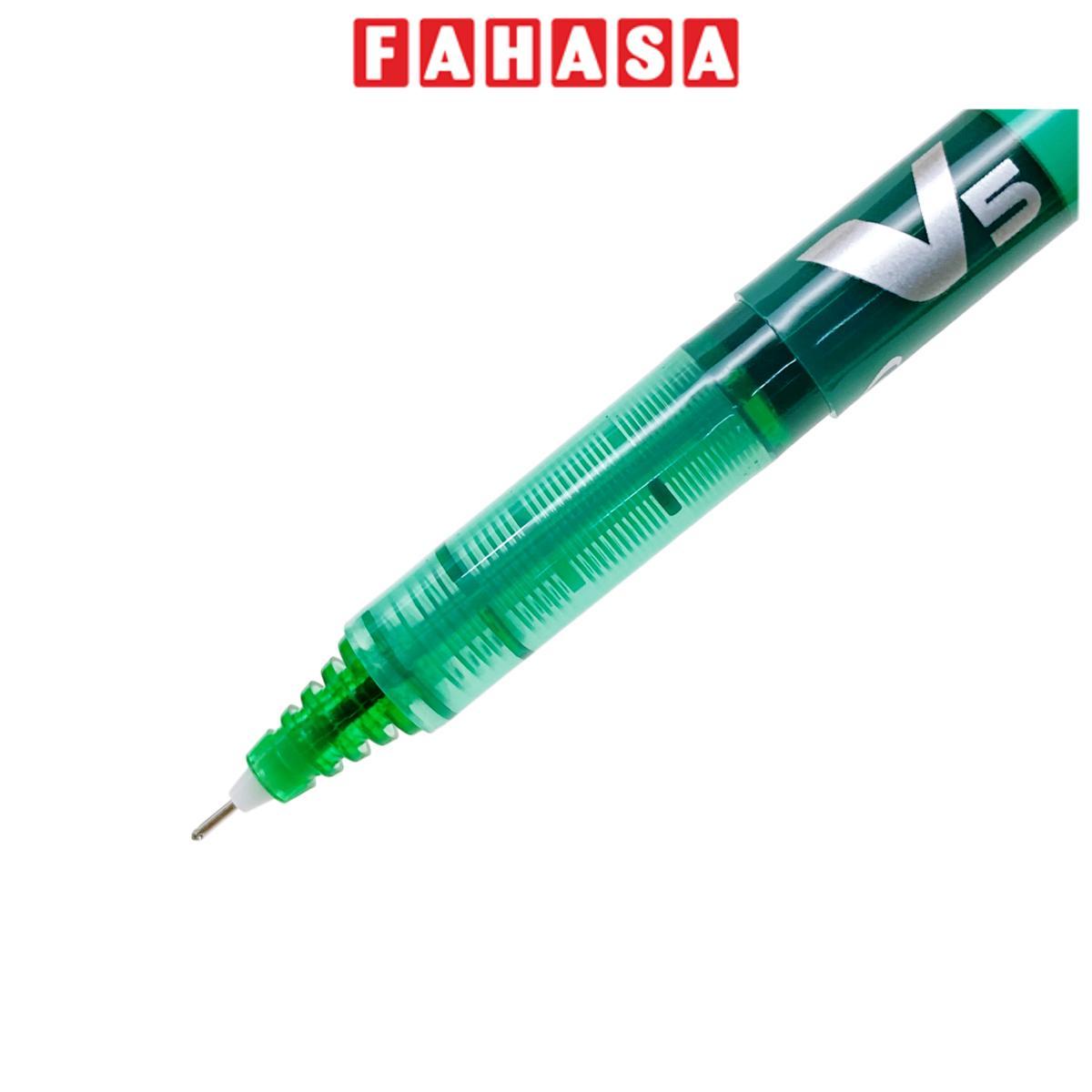 Bút Mực Nước Hi-Tech V5 0.5 mm - Pilot BX-V5-G - Mực Xanh Lá