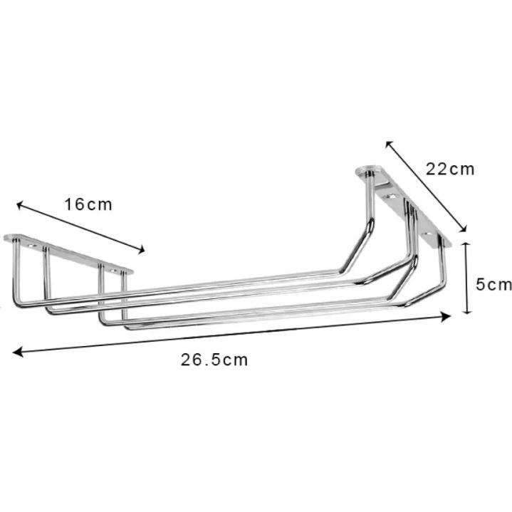 GIÁ ĐỠ TREO LY 27CM BẮT TRẦN TỦ BÓNG ĐẸP. GIÁ TREO LY GẮN TƯỜNG