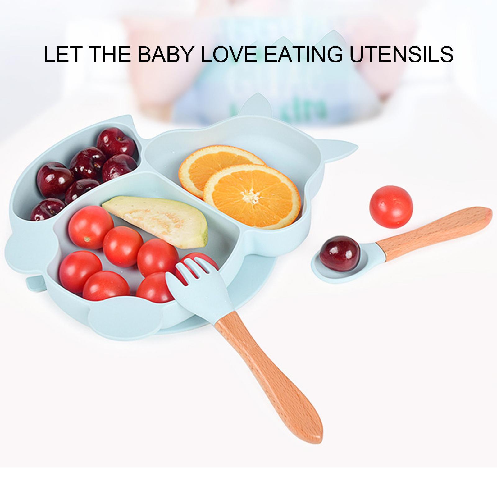 Silicone Suction Bowl Waterproof with Fork Spoon Set Eating Apron