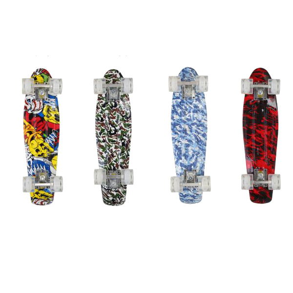 Ván Trượt  Nhựa Skateboard Penny Bánh Xe Có Đèn Phát Sáng (Giao Màu Ngẫu Nhiên)