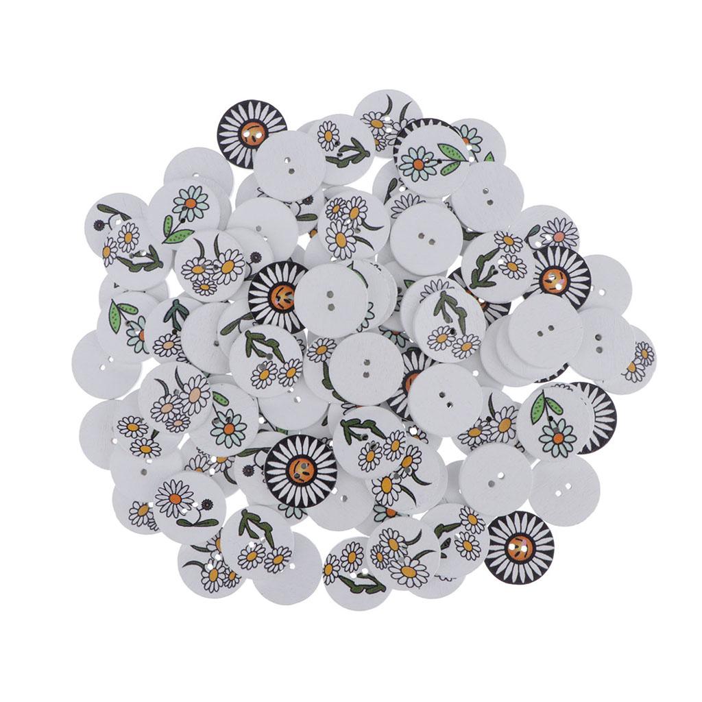 100 chiếc Hoạt Hình Nút Gỗ May Decortive Nút TỰ LÀM Sổ Lưu Thủ Công