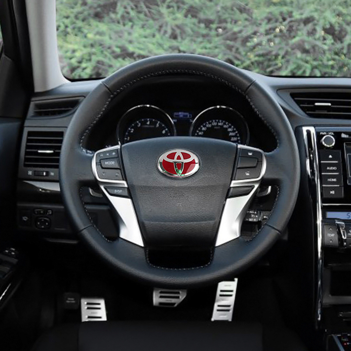 Logo biểu tượng vô lăng xe ô tô, xe hơi cao cấp dành cho xe ô tô Toyota, kích thước 68*48mm