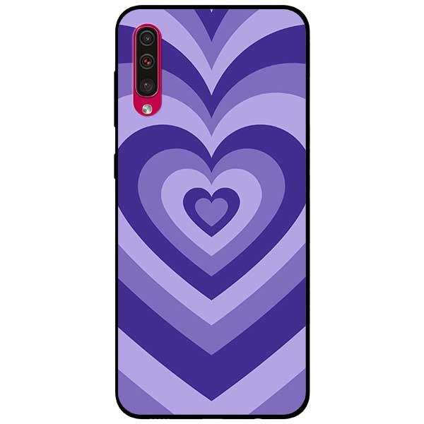 Ốp lưng dành cho Samsung Galaxy A90 - Tim Cầu Vồng Tím
