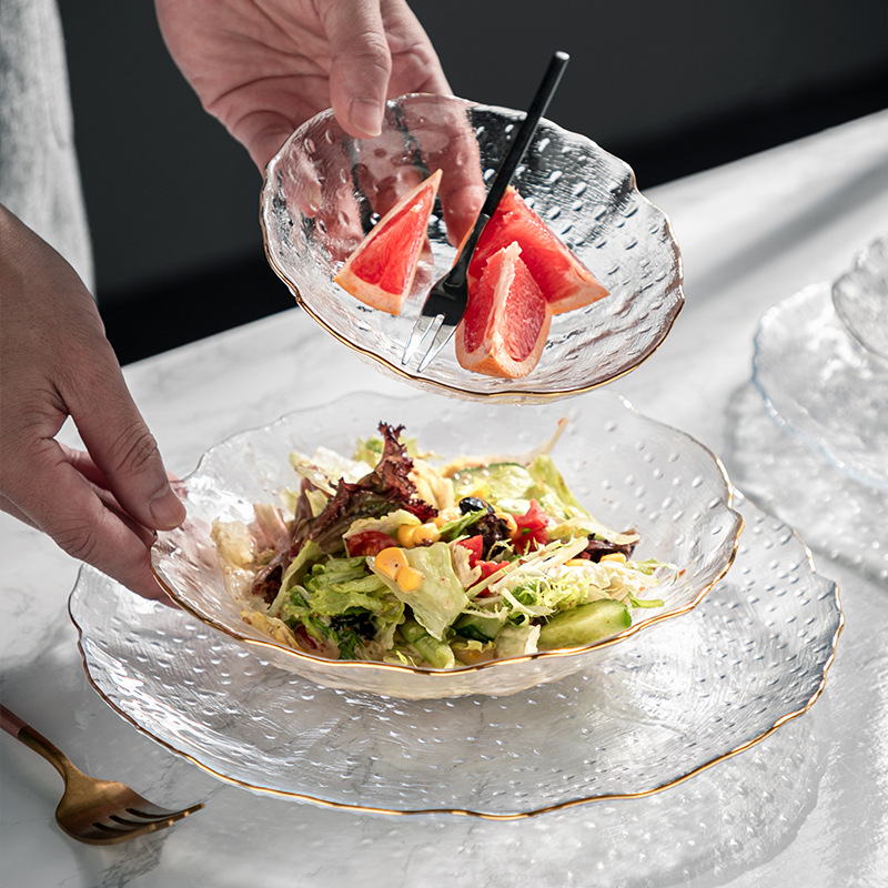 Đĩa Thủy Tinh BOROSILICATE Chịu Nhiệt Cao Kiểu Châu Âu Combo 3 Sets LUXURY - Hàng Nhập Khẩu