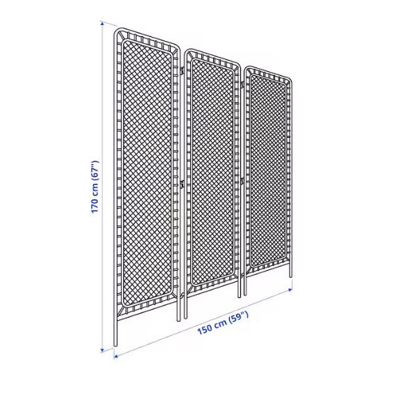 Tấm bình phong, vách ngăn phòng khách, màn che, màn cửa ECOHUB 170x150cm (bộ 3 tấm)