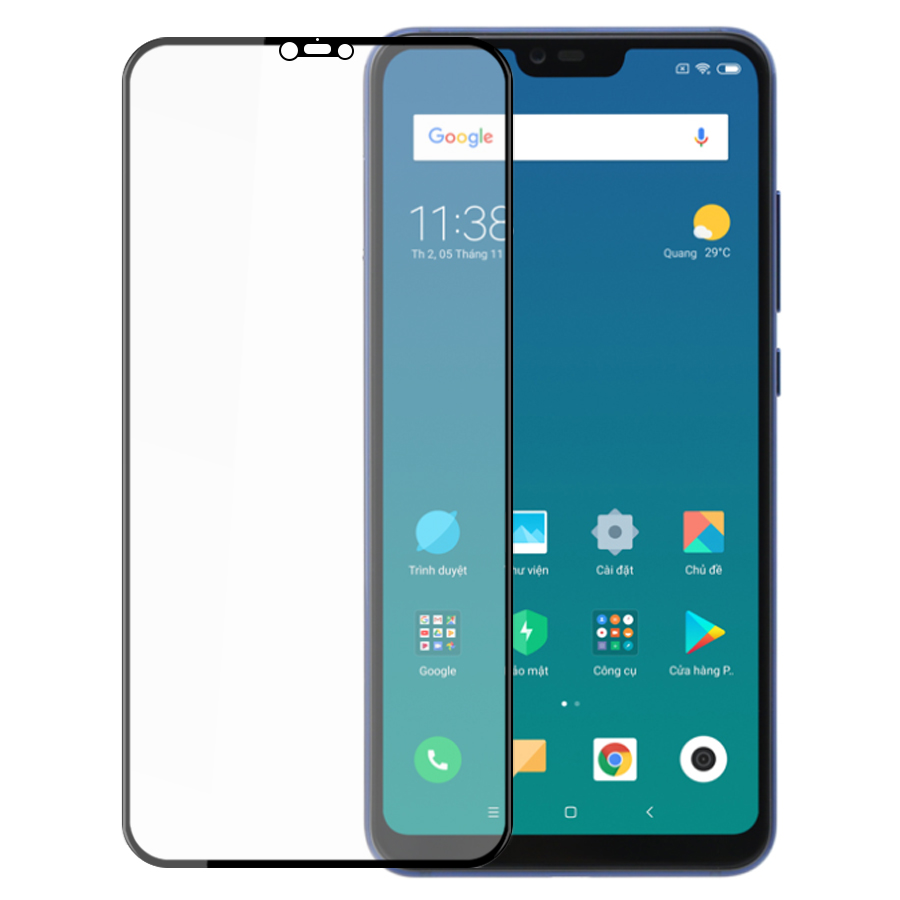 Cường Lực Viền Mỏng Dành Cho Xiaomi Mi 8 Lite Không Lấn Màn - HANDTOWN - HÀNG CHÍNH HÃNG