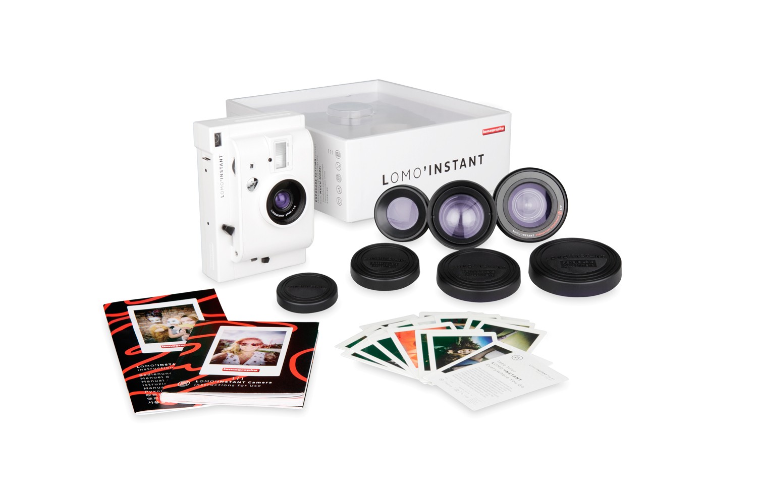 MÁY ẢNH CHỤP IN LIỀN LOMO'INSTANT MÀU TRẮNG + 3 LENSES hàng chính hãng