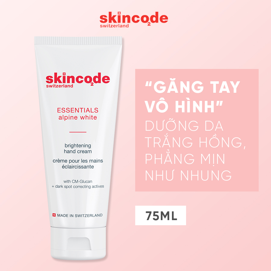 Kem dưỡng trắng bảo vệ da tay Skincode Essentials Alpine White Brightening Hand Cream 75ml - MS 1603