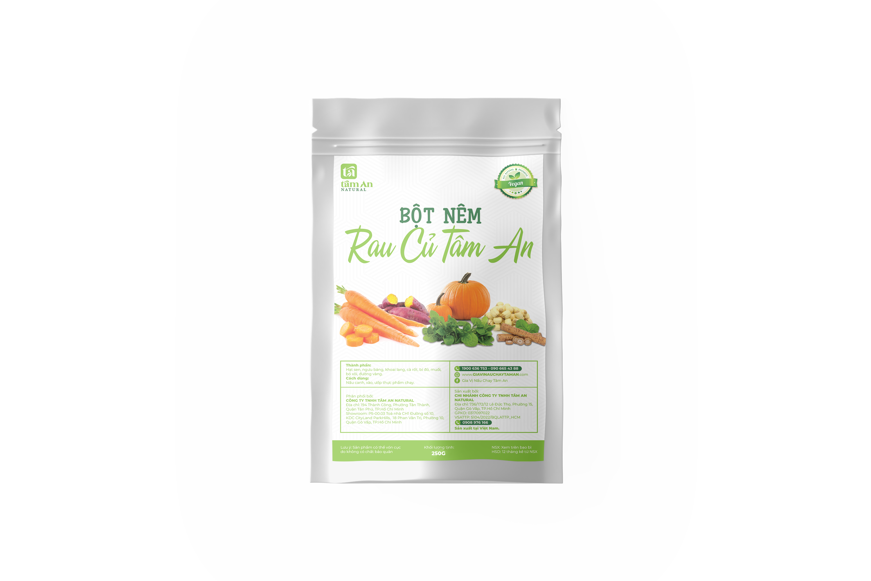 BỘT NÊM RAU CỦ (KHÔNG BỘT NGỌT), GIA VỊ NẤU ĂN TỐT CHO SỨC KHỎE (250g)